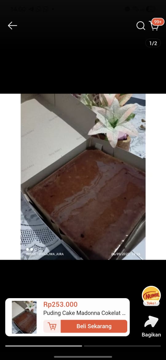 Produk Puding Cake Madonna Cokelat Lembut