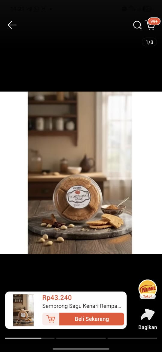 Produk Semprong Sagu kenari Rempah Numil by nunu bakery kering renyah premium