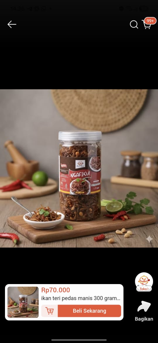 Produk Ikan teri pedas manis 300grm NGAFIKU by ALWENI'S KITCHEN