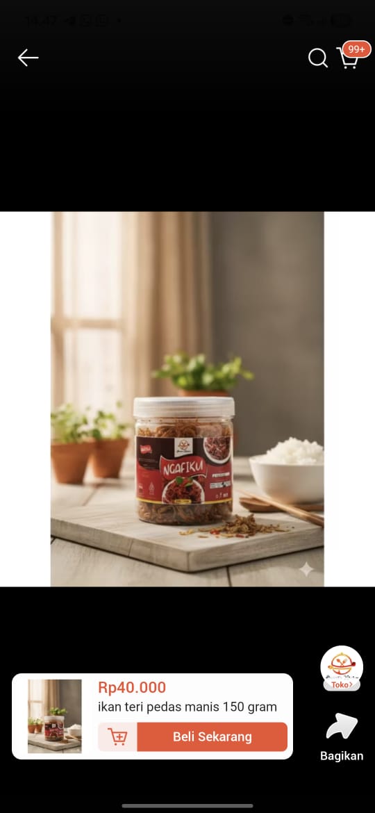 Produk ikan teri pedas manis 150gram